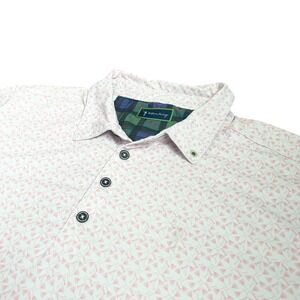 William Murray Mens Polo Pink Martini Glass Print Golf Shirt Short Sleeve